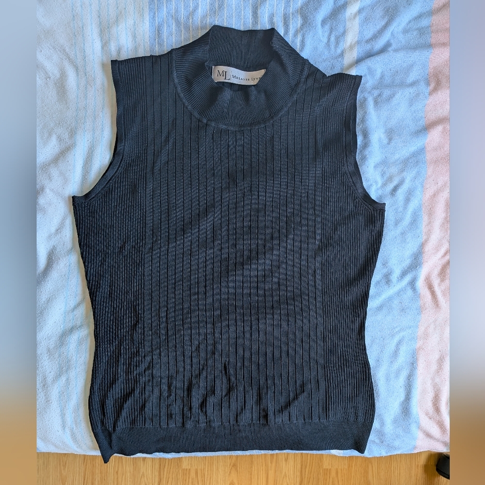Black Sleeveless Ribbed Top